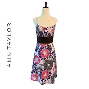 Ann Taylor floral empire sleeveless dress size 8